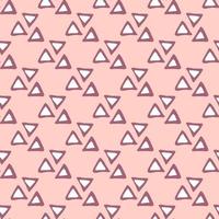 Geometric triangle seamless pattern on pink background. Creative scribble geometric wallpaper. vector
