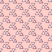 Geometric triangle seamless pattern on pink background. Creative scribble geometric wallpaper. vector