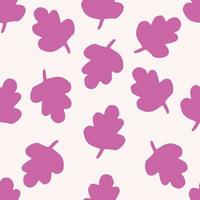 Isolated seamless pattern with floral leafs silhouette. White background and pink herbal ornament. Simple design. vector