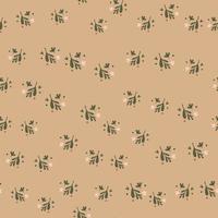 Small flowers and leaf seamless pattern. Floral endless ornament. Simple botanical backdrop. vector
