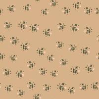 Small flowers and leaf seamless pattern. Floral endless ornament. Simple botanical backdrop. vector