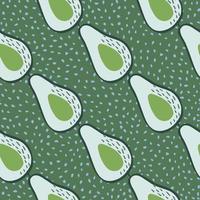 Doodle avocado seamless pattern. Hand drawn botanical backdrop. vector