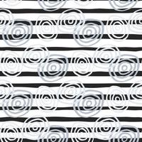 Creative spirals seamless pattern on stripe background. Line drawing. Artistic backdrop. Circle shape. vector