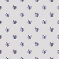 Small leaves in brown and blue colors on seamless pattern. Light background. vector