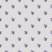 Small leaves in brown and blue colors on seamless pattern. Light background. vector