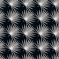 Abstract hawaii light contrast seamless pattern with hand drawn talipot leaves elements. Black background. Botanic backdrop. vector