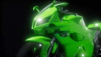 moto sport bike en estudio oscuro con luces brillantes foto