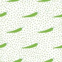 Chilli seamless pattern on dots background. Chile peppers wallpaper. vector