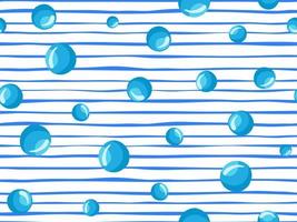 Water bubbles stripe seamless pattern on a white background. vector