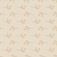 Decorative seamless pattern with little pale simple berries shapes. Pastel colors. Hand drawn botany print. vector