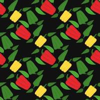 Abstract bell pepper seamless pattern. Pepper hand drawn wallpaper. vector