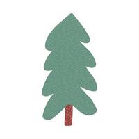 Christmas tree in doodle style isolated on white background. Hand drawn holiday fir symbol. vector