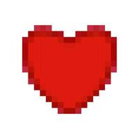 Red heart in pixel art style. 8 bit icon. Valentine's Day symbol. vector