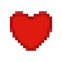 Red heart in pixel art style. 8 bit icon. Valentine's Day symbol. vector