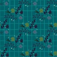 Seamless pattern with folk motif. Simple flowers wallpaper in vintage style. vector