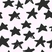 grunge isolated star silhouettes seamless pattern. Black geometric forms on white background. vector