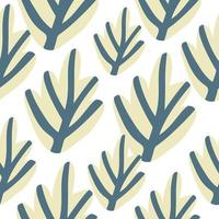 Hand drawn forest leaf seamless pattern on white background. vector