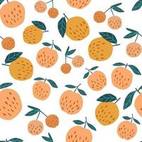 Seamless pattern with apples and leaves. Cute apples background. vector