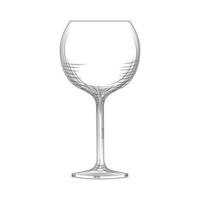 Hand drawn empty wine glass sketch. Engraving style. vector