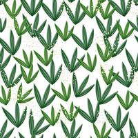 Random leaves seamless pattern on white background. Abstract herbal endless wallpaper. vector