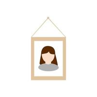 Photo frame in flat design. Wall picture frame isolated on white background. vector