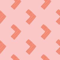 Isolated doodle corners. Pink background. Abstract colorful texture for textile vector