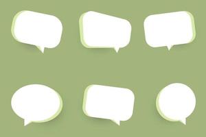 3d green speech bubble set vector