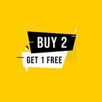 buy 2 get 1 free  banner vector