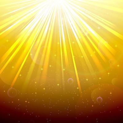Blurred underwater background with rays of light yellow and air bubbles. vector
