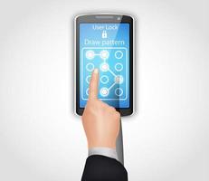 Phone unlocking pattern vector