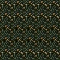 patrón geométrico de oro de lujo transparente art deco con fondo verde oscuro vector