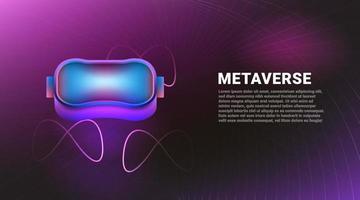 illustration of virtual reality metaverse background vector