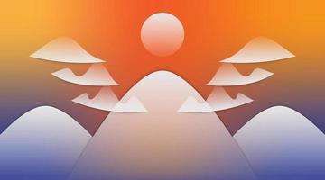 gradient landscape mountain background. fantasy background vector