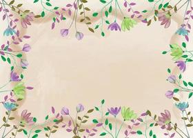 flowers and leafs background with watercolor vector