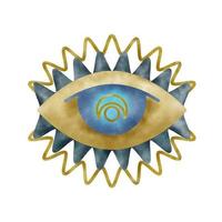 ilustración de ojo de acuarela en estilo boho vector