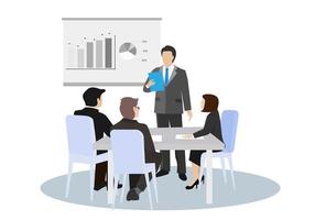 reunión de estrategia de planificación empresarial para llegar al grupo objetivo de la empresa vector