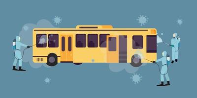 The operator operated a disinfectant spray on public buses. To prevent the spread of coronavirus vector