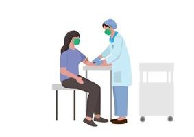Taking blood for a medical examination. Flat style cartoon illustration vector