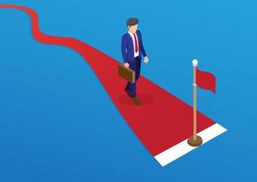The path that will take you to your goal There are always obstacles waiting. male businessman character On the way to the goal. flat style cartoon vector illustration