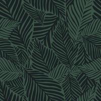 Abstract dark green jungle print. Exotic plant. Tropical pattern, vector