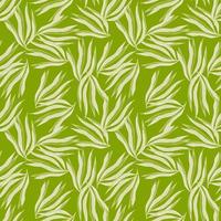 Random seaweeds seamless pattern on green background. vector