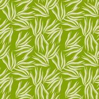 Random seaweeds seamless pattern on green background. vector