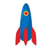 Rocket icon. Spacecraft symbol. Spaceship button. Vector flat illustration