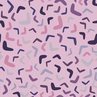 Boomerang seamless pattern on pink background. Abstract shape endless wallpaper. vector