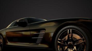 luxury sport car in dark studio with bright lights photo