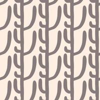Geometric seamless pattern with cactuses on light background. Desert doodle cacti endless wallpaper. vector