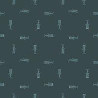 Basking shark seamless pattern in scandinavian style. Marine animals background. Vector illustration for children funny textile.