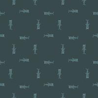 Basking shark seamless pattern in scandinavian style. Marine animals background. Vector illustration for children funny textile.