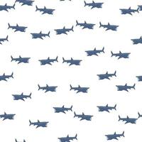 Basking shark seamless pattern in scandinavian style. Marine animals background. Vector illustration for children funny textile.