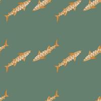 Leopard shark seamless pattern in scandinavian style. Marine animals background. Vector illustration for children funny textile.